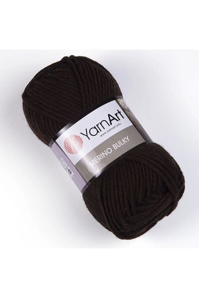 Yarnart MERINO DE LUXE 50 - Σκούρο καφέ, νήμα πλεξίματος στο χέρι - 116