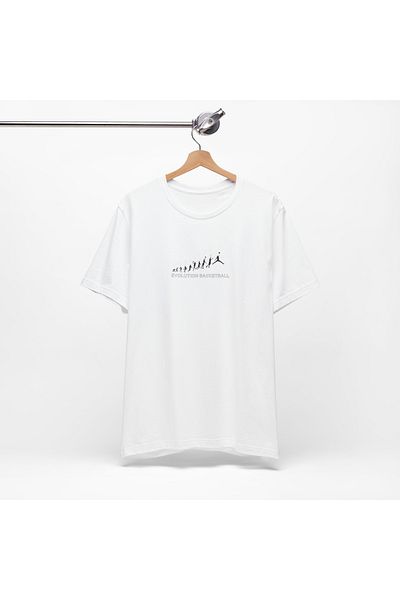 IVART Evolution Basketball Printed Unisex Μαύρο μπλουζάκι με λαιμόκοψη 100% βαμβακερό κοντομάνικο