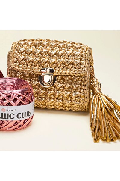 Yarnart METALLIC CLUB - ПЛЕТЕНА НИТКА ФОСФОРНИЙ ОРАНЖЕВИЙ-8129