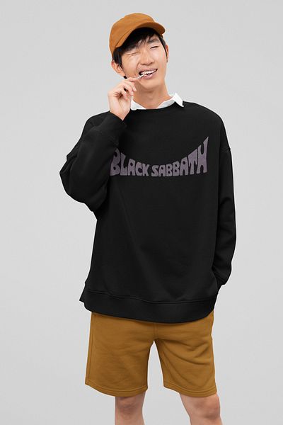 SEVBANO Black Sabbath Paranoid Printed Unisex Oversize Music Band Sweatshirt