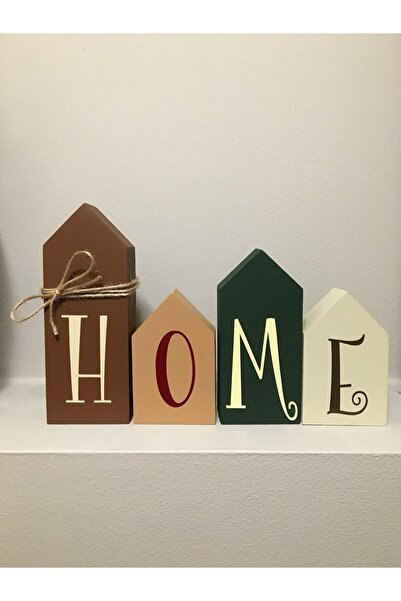 Hediye köşem ahşap dekoratif aksesuar 4lü set