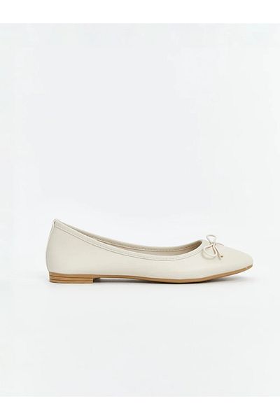 LC Waikiki LCW STEPS Μπεζ Φιόγκος Λεπτομερείς Γυναικείες Μπαλαρίνες
