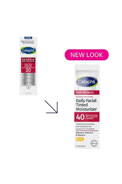 Cetaphil Redness Relieving Moisturizer SPF 40, 1.7 oz, Broad Spectrum, Neutral Tint