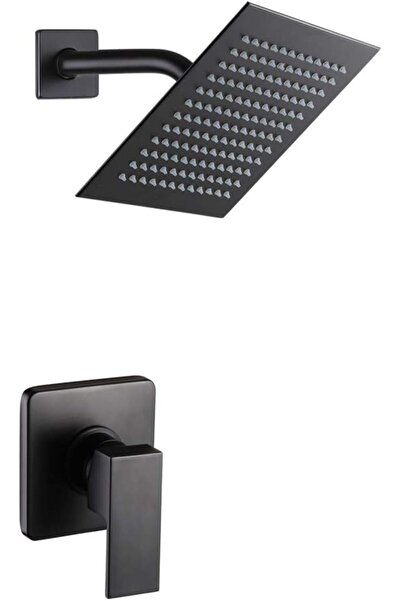 Flextail Mat Siyah Ankastre Duş Seti Sıva Altı Yağmurlama Duş Başlığı Duvara Monte Banyo Tepe Başlığı