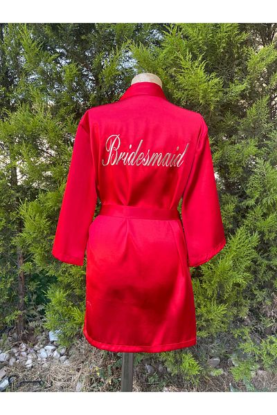 Before To Be Bride Red Bridesmaid Dressing Gown