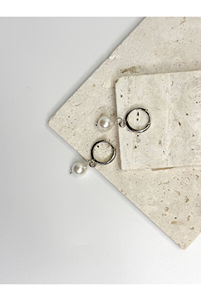 Zey Jewellery Gümüş Halka İnci Küpe