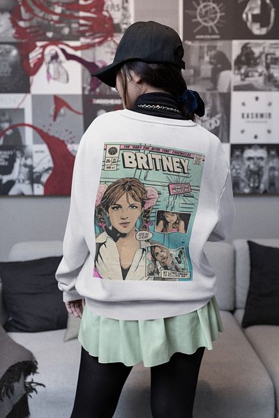SEVBANO Britney Spears Printed Unisex Oversize Singer Sweatshirt