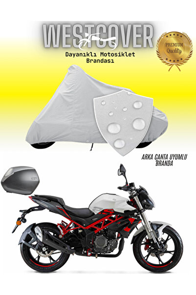 WestCover غطاء دراجة نارية متوافق مع حقيبة Benelli TNT 25 الخلفية، رمادي