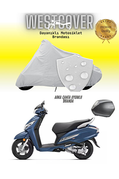 WestCover غطاء خلفي متوافق مع غطاء دراجة نارية هوندا أكتيفا 125، رمادي