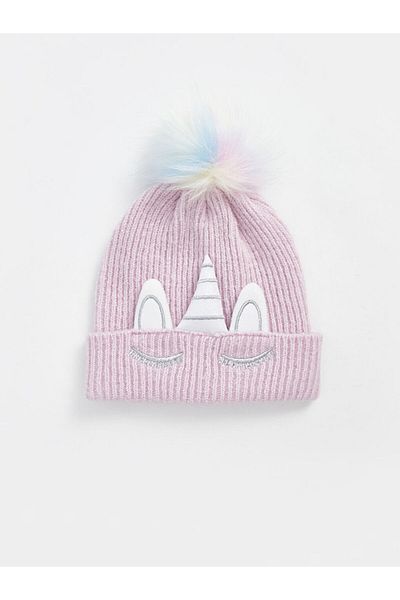 LC Waikiki Lcw Accessories Lilac Pompom Detailed Girl's Beret