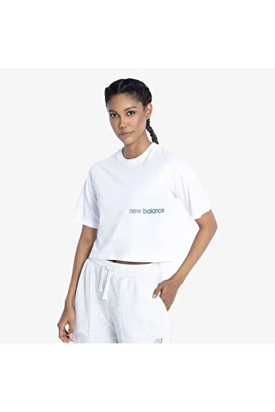 New Balance Wnt1340-wt1 Model Lifestyle Women's White T-Shirt