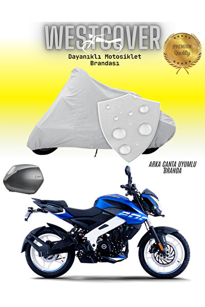 WestCover غطاء خلفي متوافق مع دراجة نارية Bajaj Pulsar NS 200 ABS، رمادي