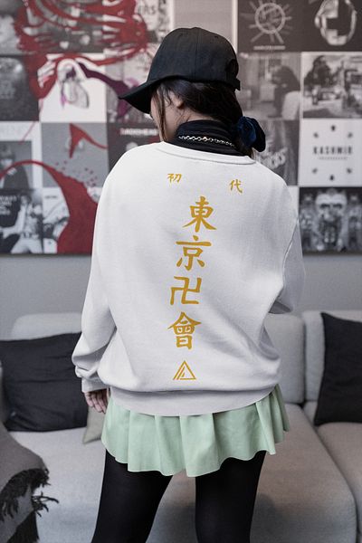 SEVBANO Design Text Printed Unisex Oversize Anime Sweatshirt