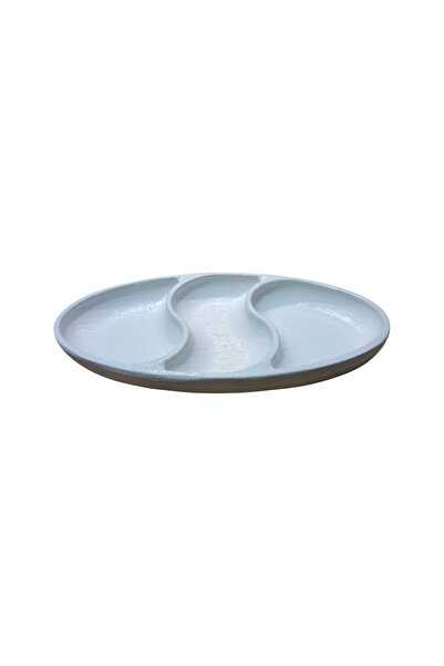 Esepix Oval Dekoratif Sunumluk Seramik Tabak