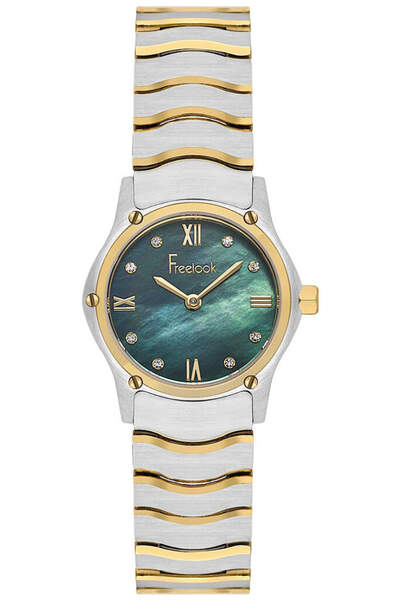 Freelook Kadın Gümüş-Çelik Kasa Yuvarlak Kadran Metal Kordonlu Kol Saati Quar...