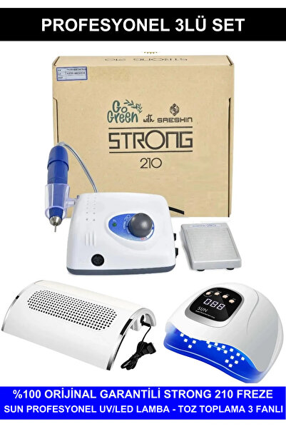 KozMood Protez Tırnak Kalıcı Oje Seti (Strong 210 Freze Makinesi + UV Led Kur...