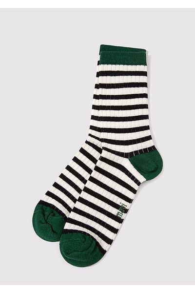 Mavi Grün gestreifte Socken - 1910907 -70057