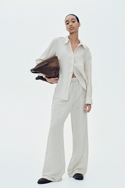 H&M Keten Karışımlı Pantolon