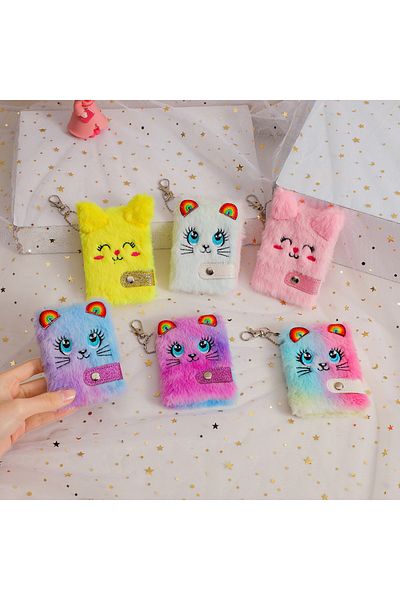 Choice دفاتر ملاحظات صغيرة من القطيفة من Kawaii بلون عشوائي، قطعة واحدة، لملاحظات يومية، سلسلة مفاتيح
