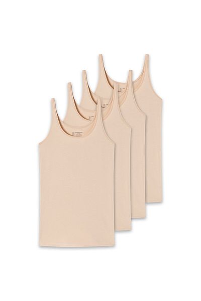 Schiesser Damen Trägertop, 4er Pack - Single Jersey, Serie 95/5, uni