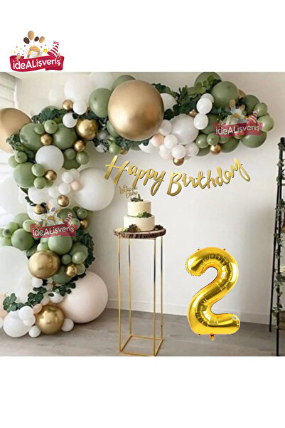 Bkmc Set de lapte pentru petrecere de aniversare cu lanț de baloane alb verde...