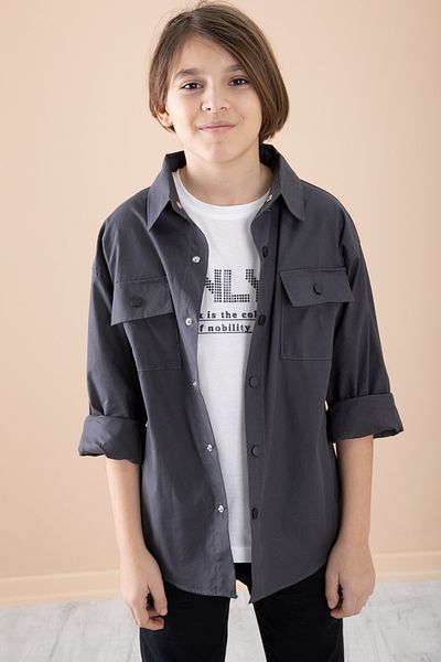 Cansın Mini Комплект от 2 части Smoke Shirt и T-Shirt за момче - 20126