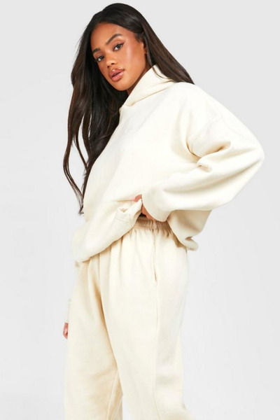 CMZ COLLECTİON Hanorac gros din bumbac pentru femei, cu croială largă și căpt...