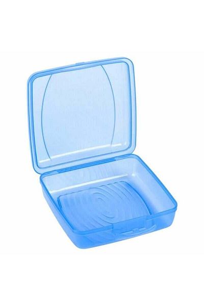 Micostore Plastic Casserole, For Sandwich Toast, Blue, For Boys, 550 Ml, 13.5 X 13.5 X 4 Cm