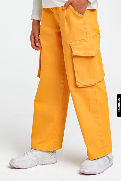 Escabel Pantaloni cargo pentru fete cu buzunare, pantaloni largi, cu picioare...