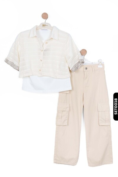 nk kids Cargo Pocket Belted Wide Leg Girl's Trousers 8-14 Years 56701