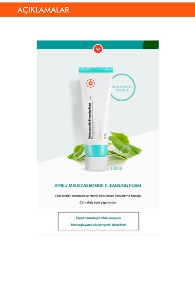 Missha 130ml Madecassoside Cleansing Foam - Face Wash Foam Special for Sensitive and Damaged Skin