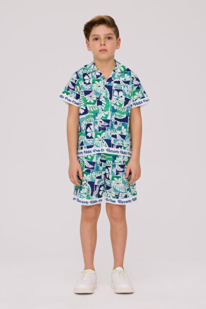Beverly Hills Polo Club Erkek Çocuk Desenli Gömlek