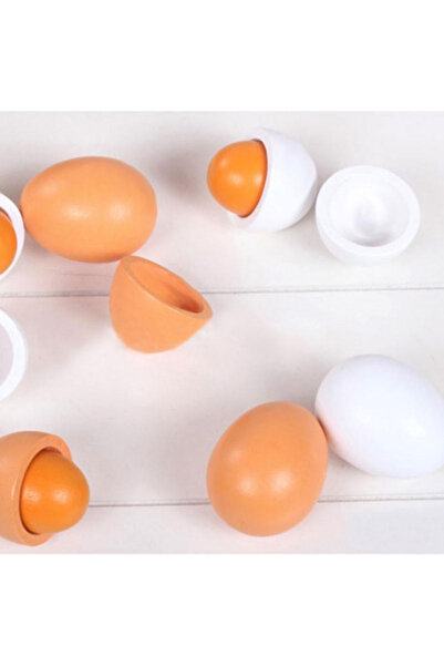 Micostore Set of 6 Wooden Toy Eggs in Cardboard Box