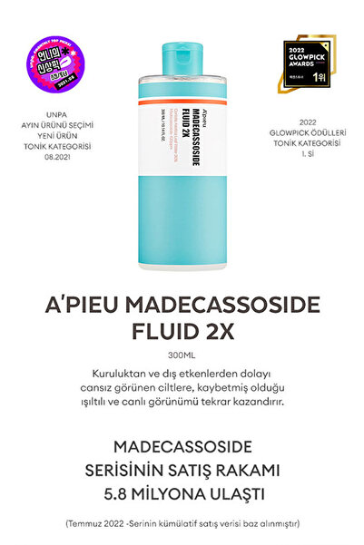 Missha Hassas, Yıpranmış Ciltlere Pürüzsüz Ve Canlı Görünüm Sunan Esans Tonik A'pıeu Madecassoside Fluid 2x