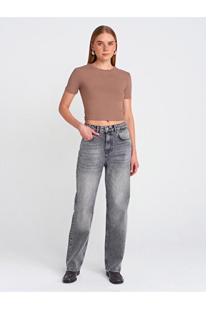 Dilvin Μπλουζάκι 30124 Model Mink Crop