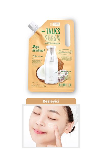 Missha Vegan Nourishing Sleep Mask - 10g, Squeeze Pocket, Mega Nutritious