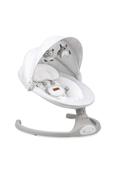 Momi أرجوحة أطفال كهربائية من لامي - رمادي فاتح - سرعات قابلة للتعديل، موسيقى...