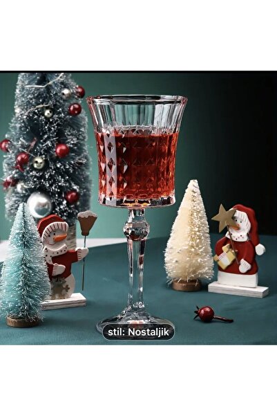 Unique Ayaklı Kahve Yanı Su Bardağı 6 Adet Glass Elmas