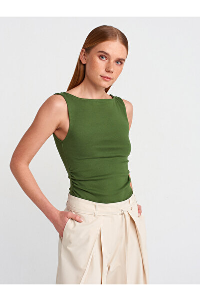 Dilvin 31589 Gât de barcă adunat Top-kaki închis