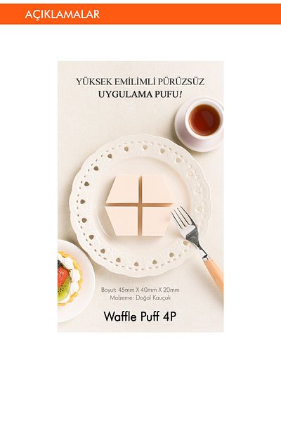Missha Cornered Makeup Sponge Waffle Puff Providing Smooth Application (4 Pcs)