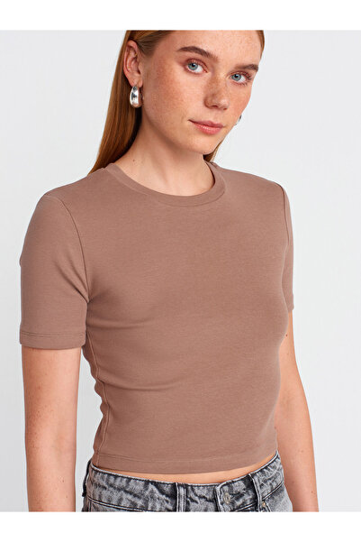 Dilvin Μπλουζάκι 30124 Model Mink Crop