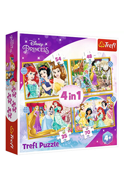 Trefl 4 in 1 Disney Princess Puzzle - Ziua Fericita