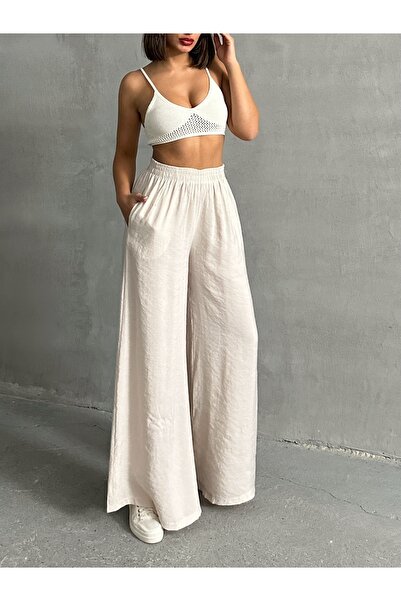 BEJNA Γυναικείο παντελόνι Modal Stone Loose Flowy