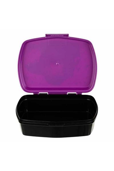 Micostore Plastic Casserole, Baby Food, Wednesday, Black Purple, For Girls, 630 Ml, 17 X 14 X 6 Cm