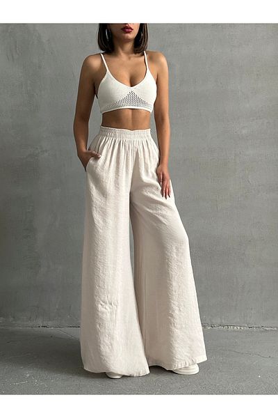 BEJNA Women's Stone Draped Modal Trousers