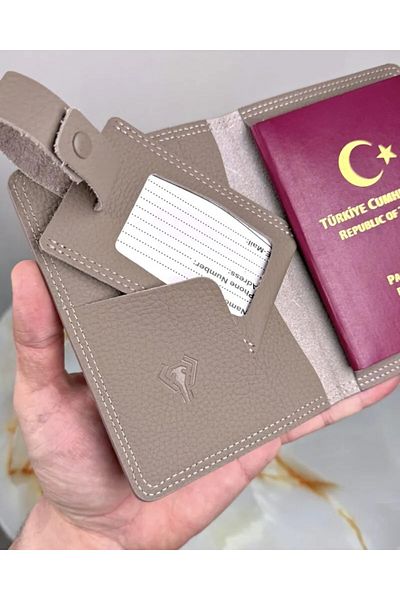 Fil Deri Ετικέτα διαβατηρίου και βαλίτσας μοντέλου 2038 από γνήσιο δέρμα
