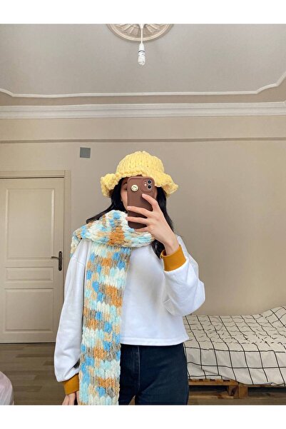 Moda Biçer Пухкав шал Ръчно плетен шал