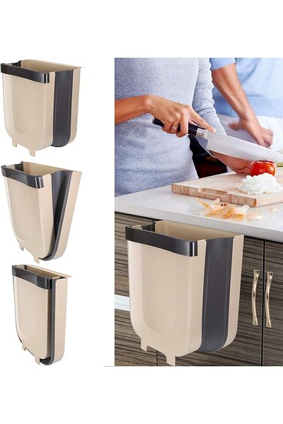 mastergold Small Foldable Hanging Trash Can for Kitchen Cabinet Door|Waste Bins for Bathroom Bedroom Office Car