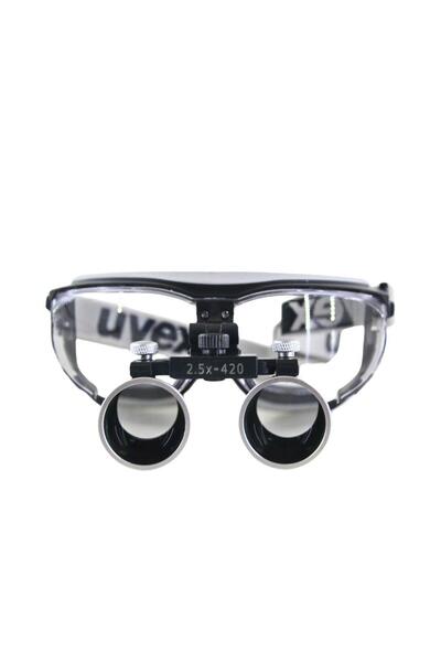 barishan medikal Hiper Lupa St345 Doctor Glasses Uvex Black Grey Frame 2-5X Metal Frame Loupe