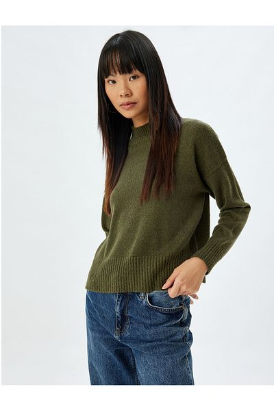 Koton Basic Knitwear Sweater Stand Collar Long Sleeve